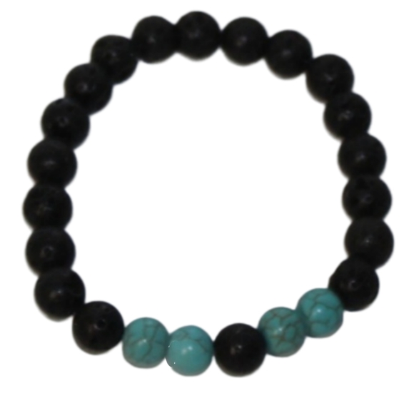 Black Agate & Turquoise Bracelet - Picture 12 of 12